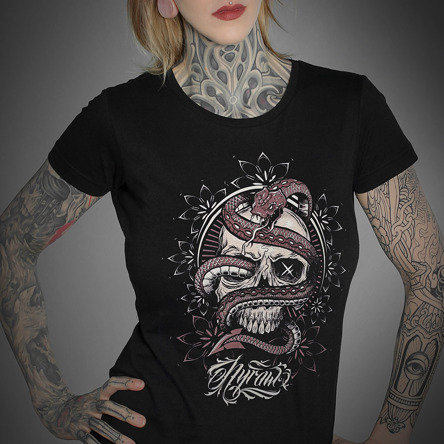 [F23-W07-B-S] SNAKE OF DEATH Womens Tee (S)