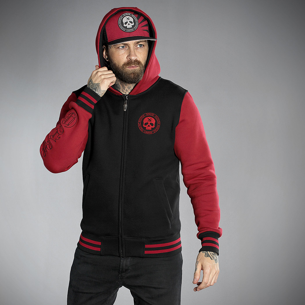 [W24-M19-1] RED SKULL zipped jacket (S)