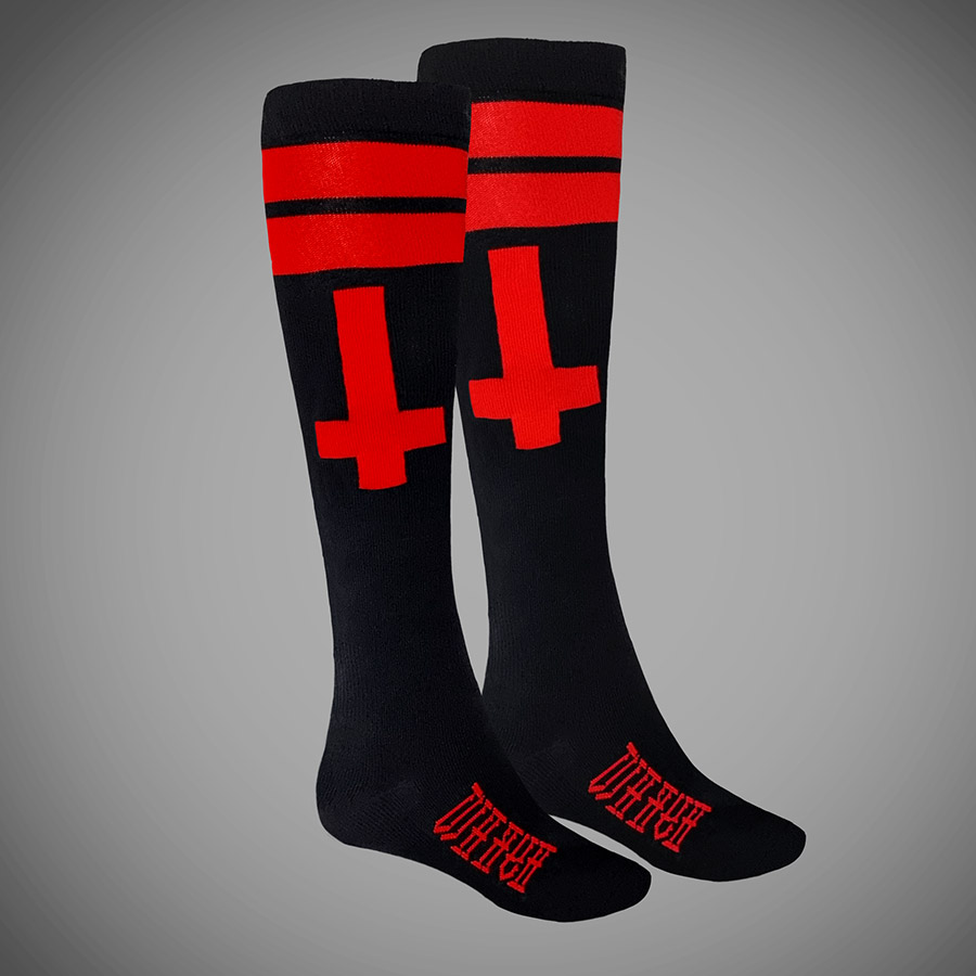 CROSS KNEE RED Socks