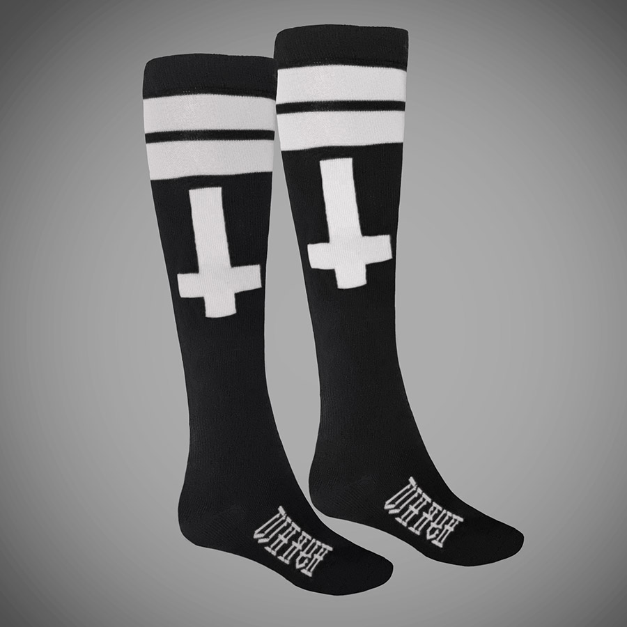 CROSS KNEE WHITE Socks