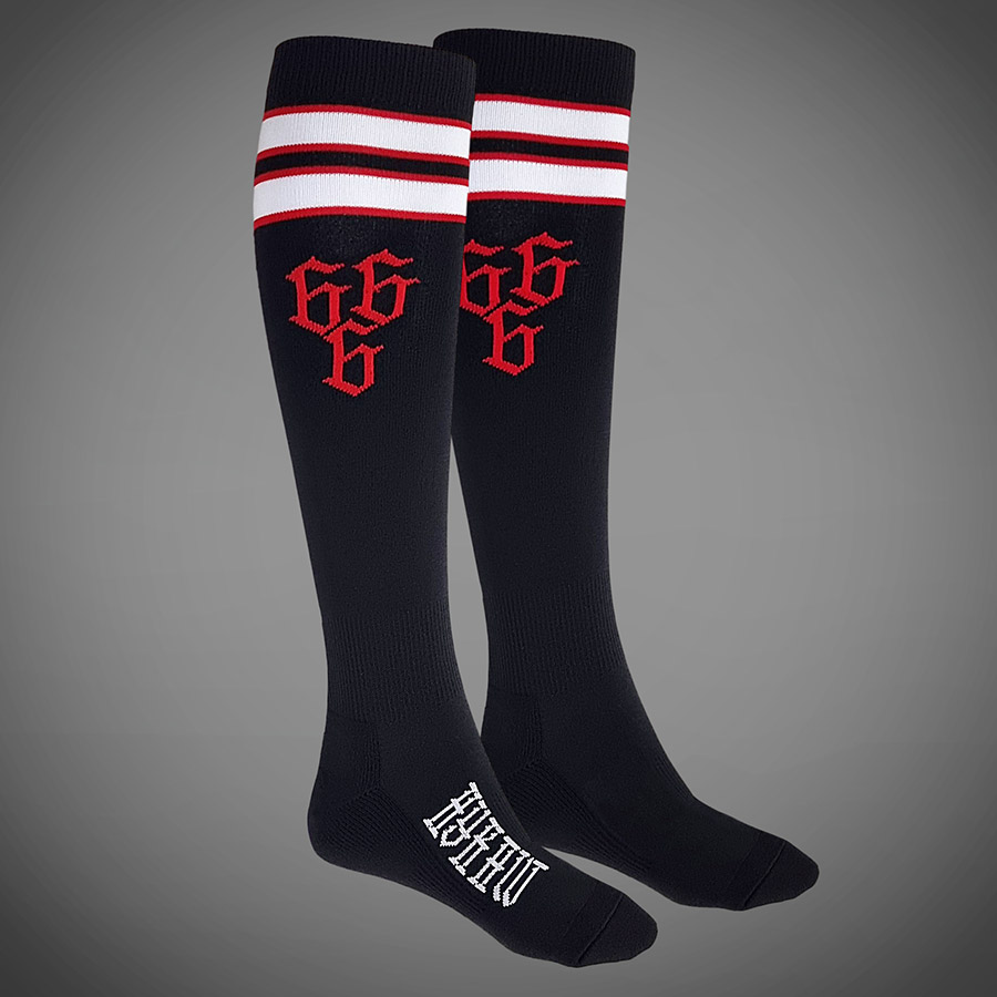 666 KNEE RED Socks