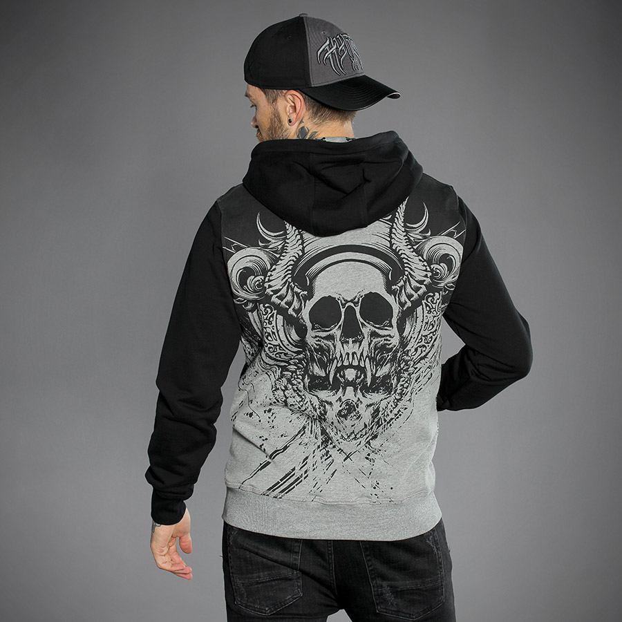 [SP24-M20-B-S] GRAPHIC SKULL Hooded zip (S)