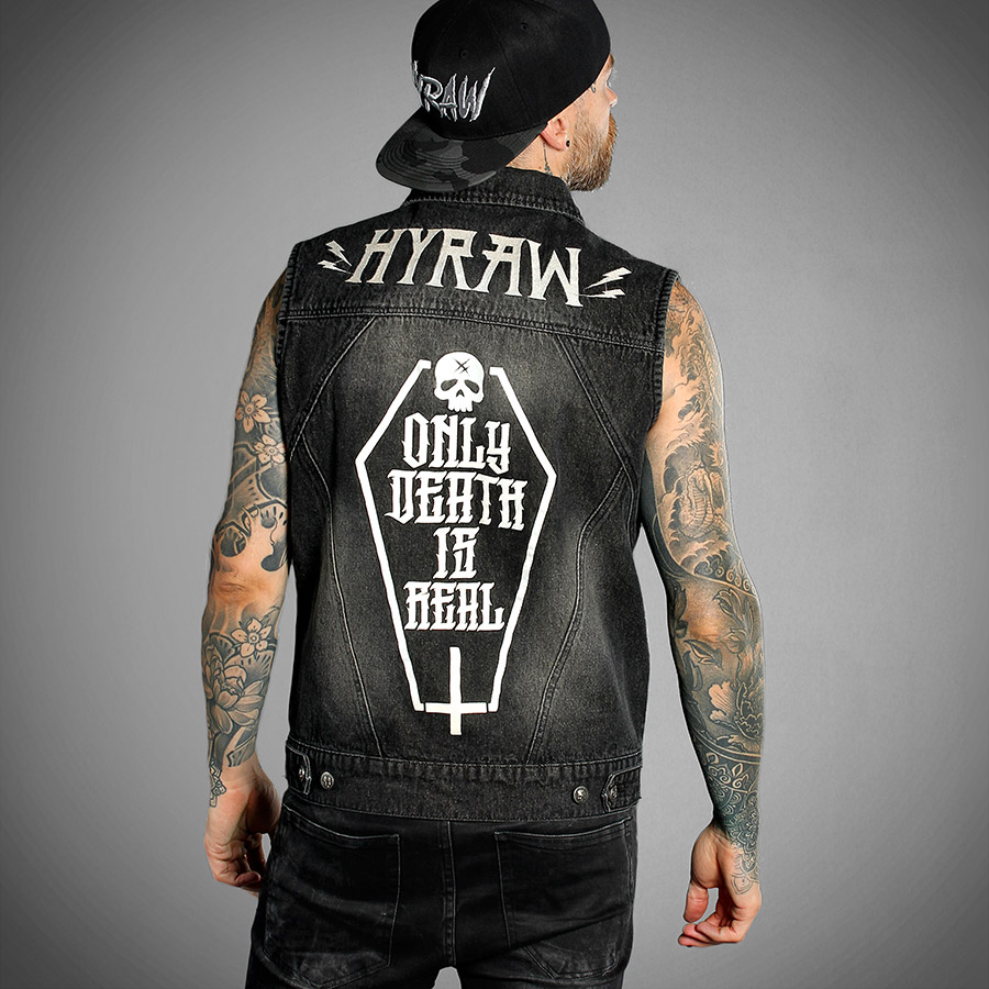 ONLY DEATH Sleeveless Denim Jacket