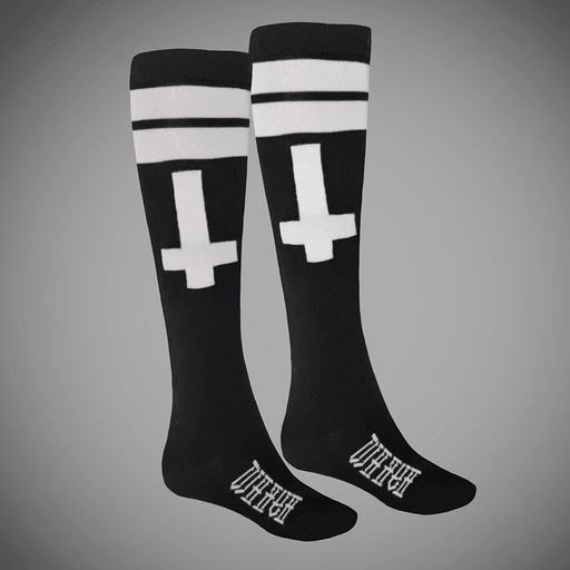 [SCKS-KN-CRSS-WH] Chaussettes CROSS KNEE WHITE