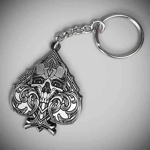 [KEYRING-METAL-ACE-OF-SKULL] METAL ACE OF SKULL keyring